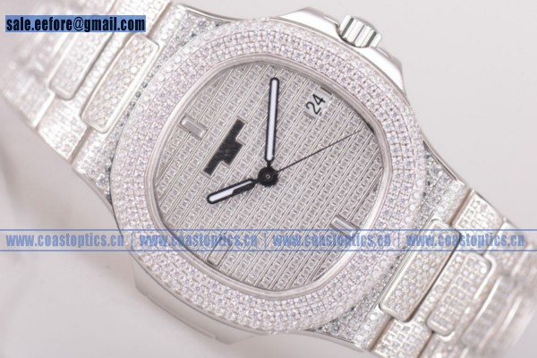 1:1 Clone Patek Philippe Jumbo Nautilus Watch Steel 5719/1G 001 Diamond